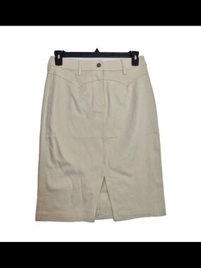 Ariat Womens Size 8 Light Cream Pencil Skirt with Front Vent Stretch